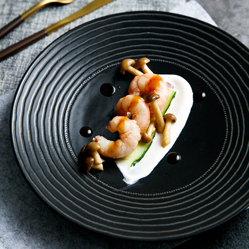 European Onyx Ceramic Plate, Black