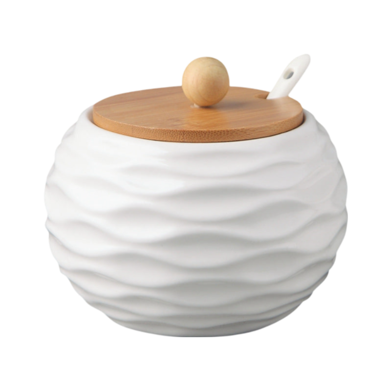 Pot à assaisonnement en céramique à motifs ondulés 500 g