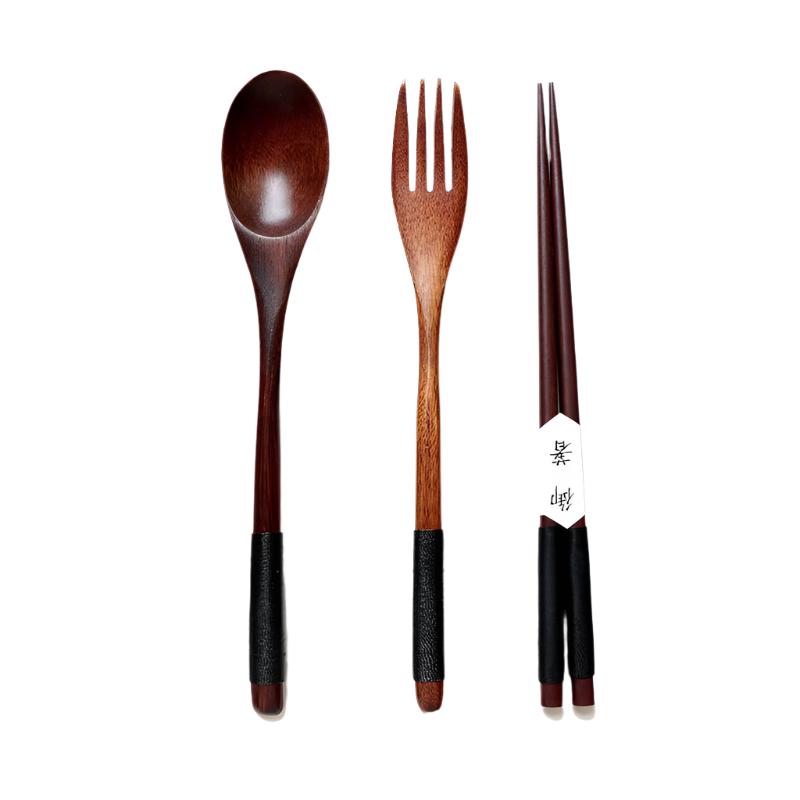 Japanese Bamboo Spoon, Fork & Chopstick Set