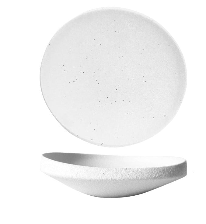 Thick-Sided Ceramic Dining Plate
