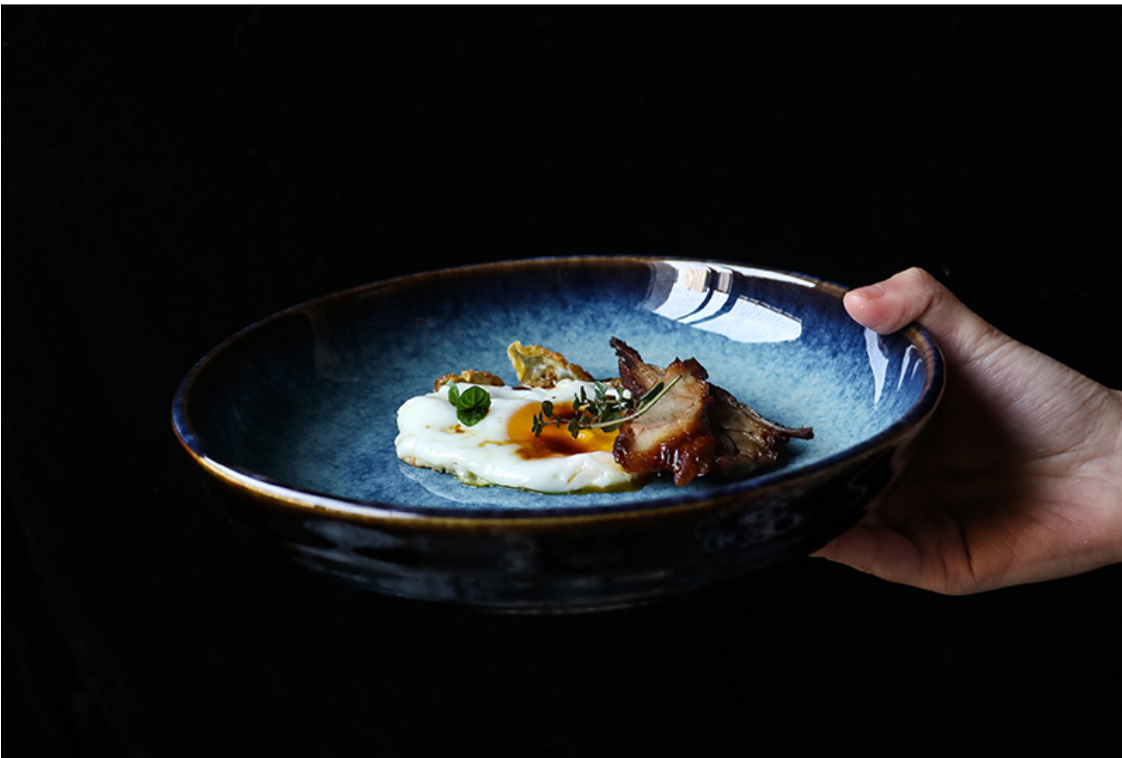 Assiette à dîner en céramique à motif océanique