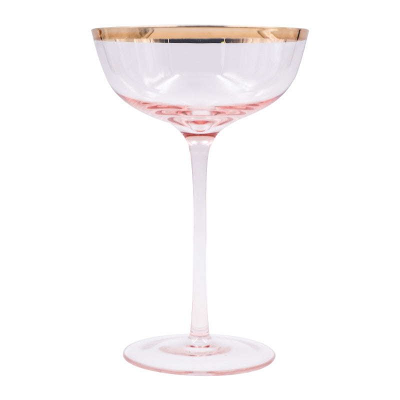 Verre à vin avec bord en or rose