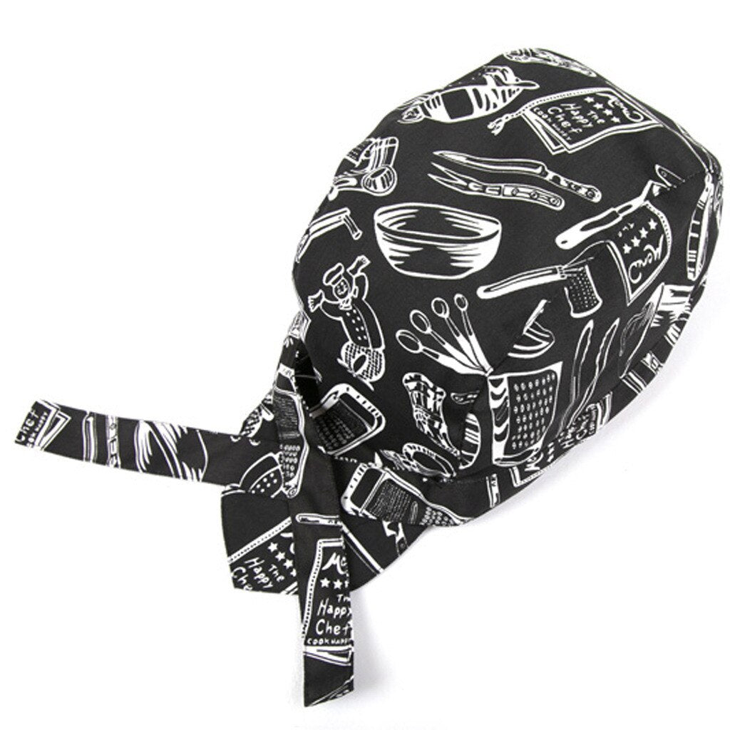 Black and White Grid Unisex Adjustable Chef Hat
