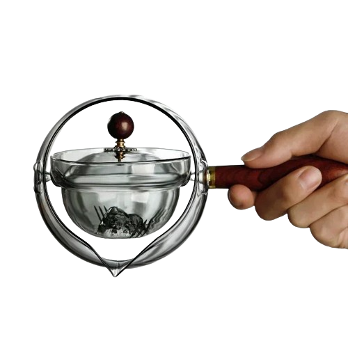 360° Rotating Glass Teapot