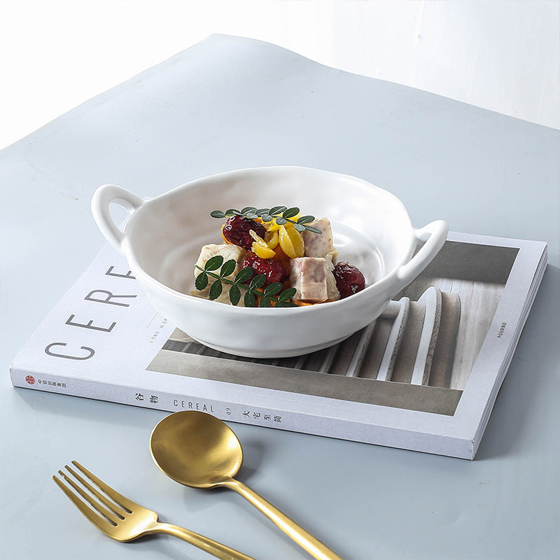 Handled Heat-Insulating Ceramic Bowl