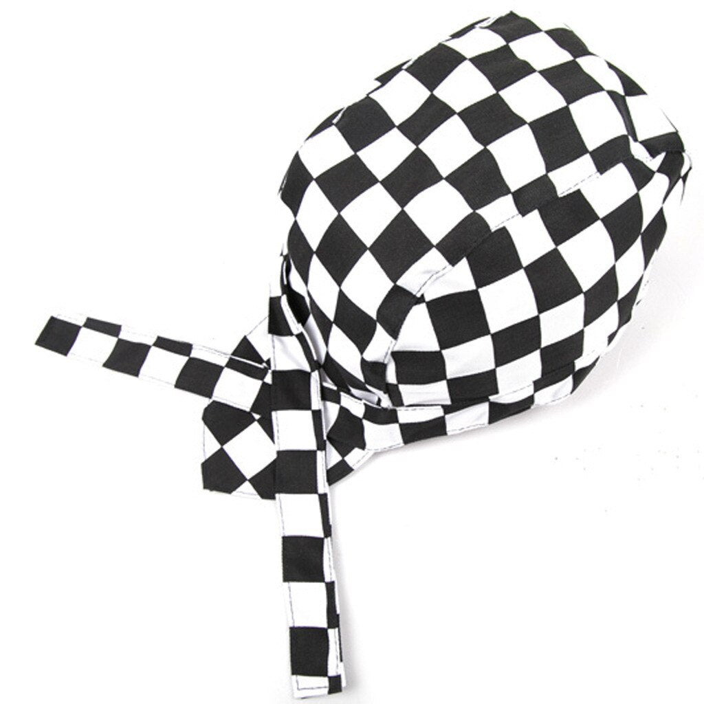 Black and White Grid Unisex Adjustable Chef Hat