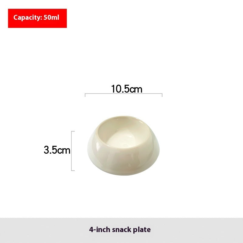 Deep Rounded Cream Crater Plate