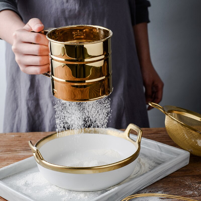 Golden Flour Sifter Cup