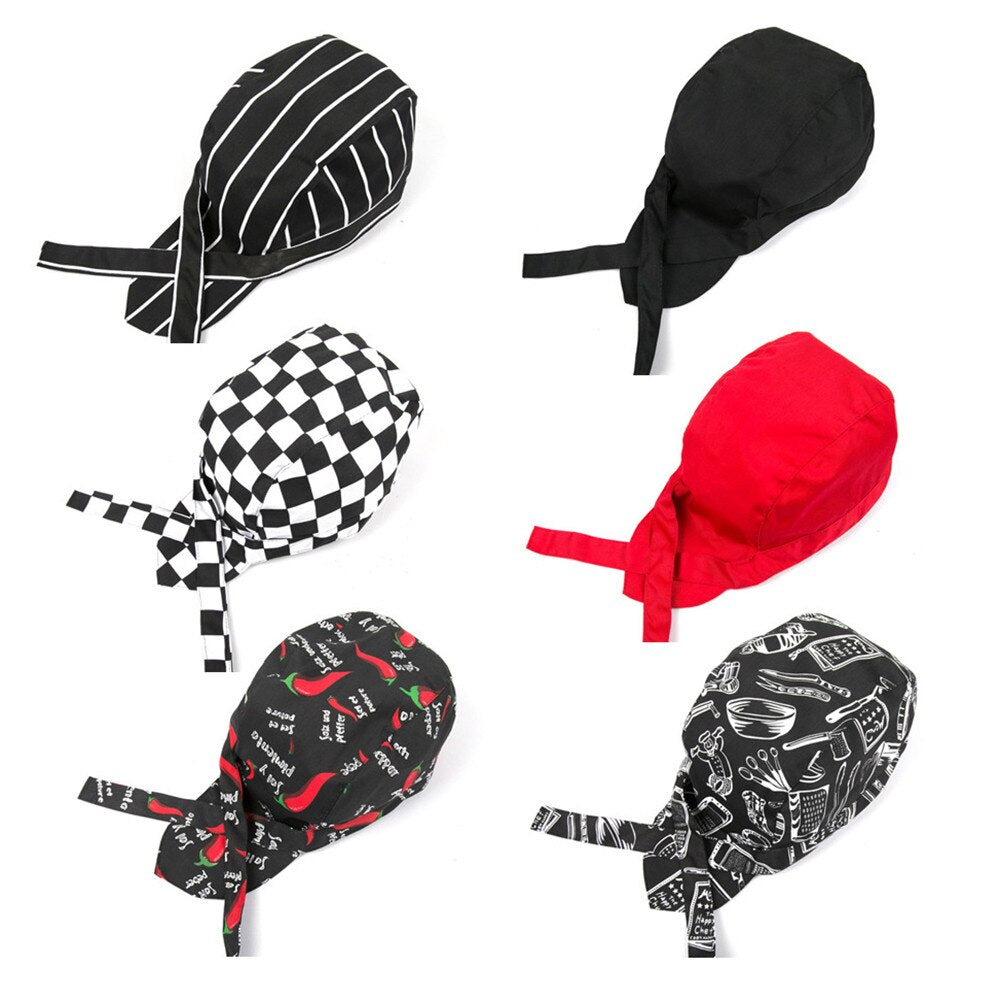 Black and White Grid Unisex Adjustable Chef Hat