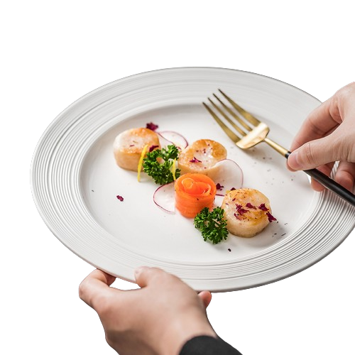 Simple Light Blue Rimmed Nordic Plate