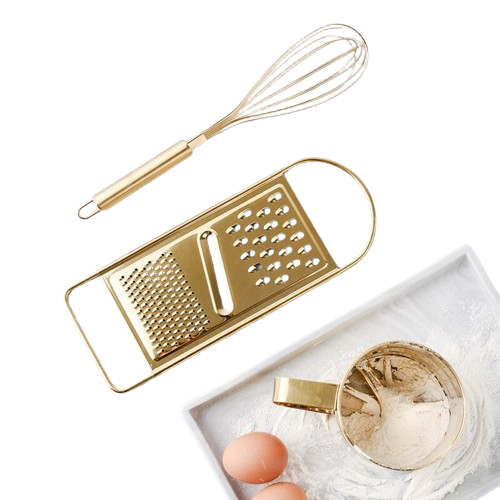Golden Whisk, Flour Cup and Grater Cake Set