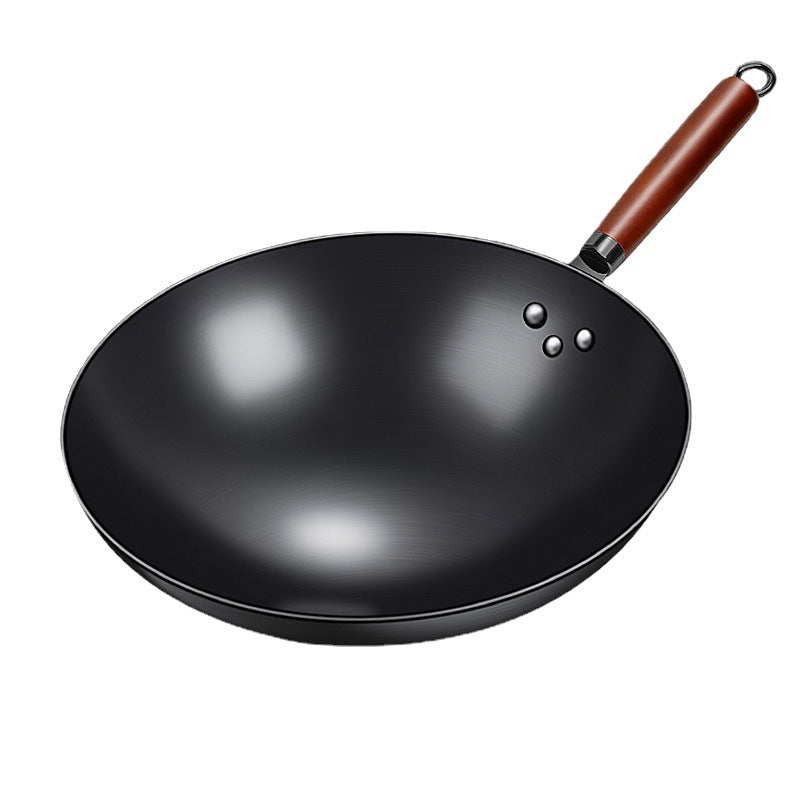 Zhangqiu Iron Non-Stick Wok with Glass Cover