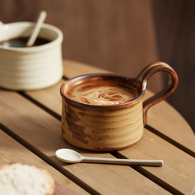 Tasse à café en céramique vintage japonaise en grès