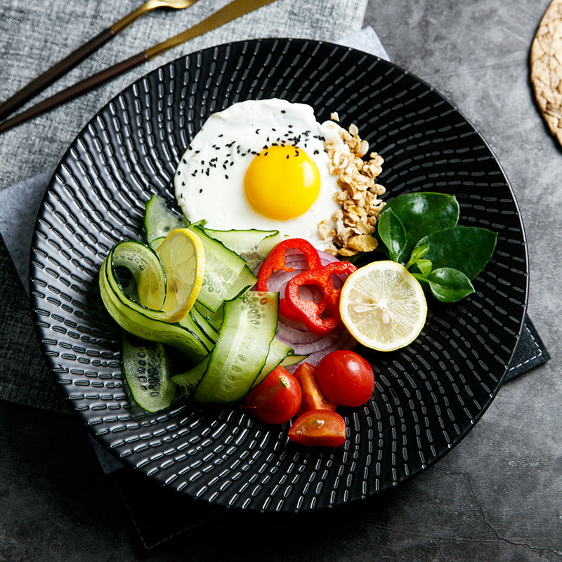 European Onyx Ceramic Plate, Black