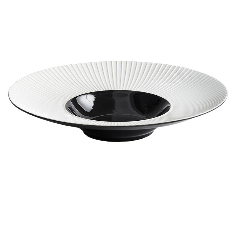 B&W Porcelain Straw Hat Dish