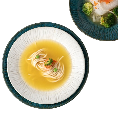 Grande assiette plate en céramique à motif d'écorce