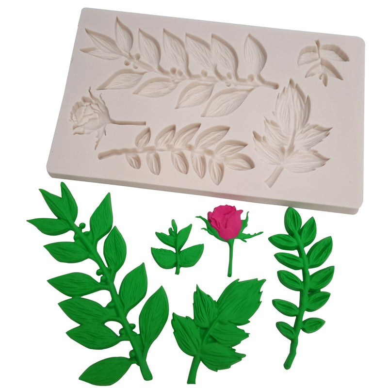 Moules en silicone en forme de feuille
