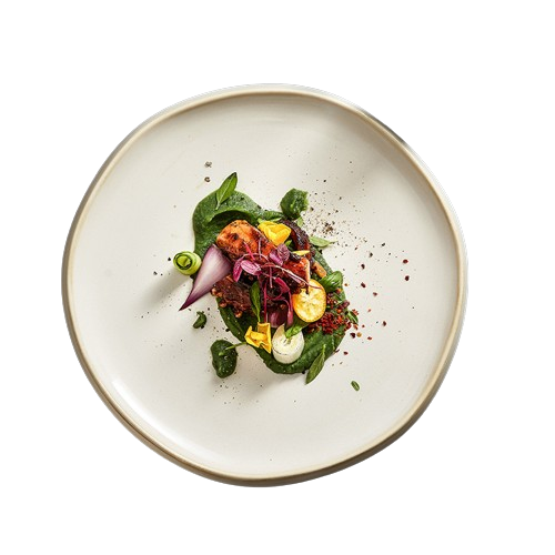 Assiette en porcelaine couleur crème