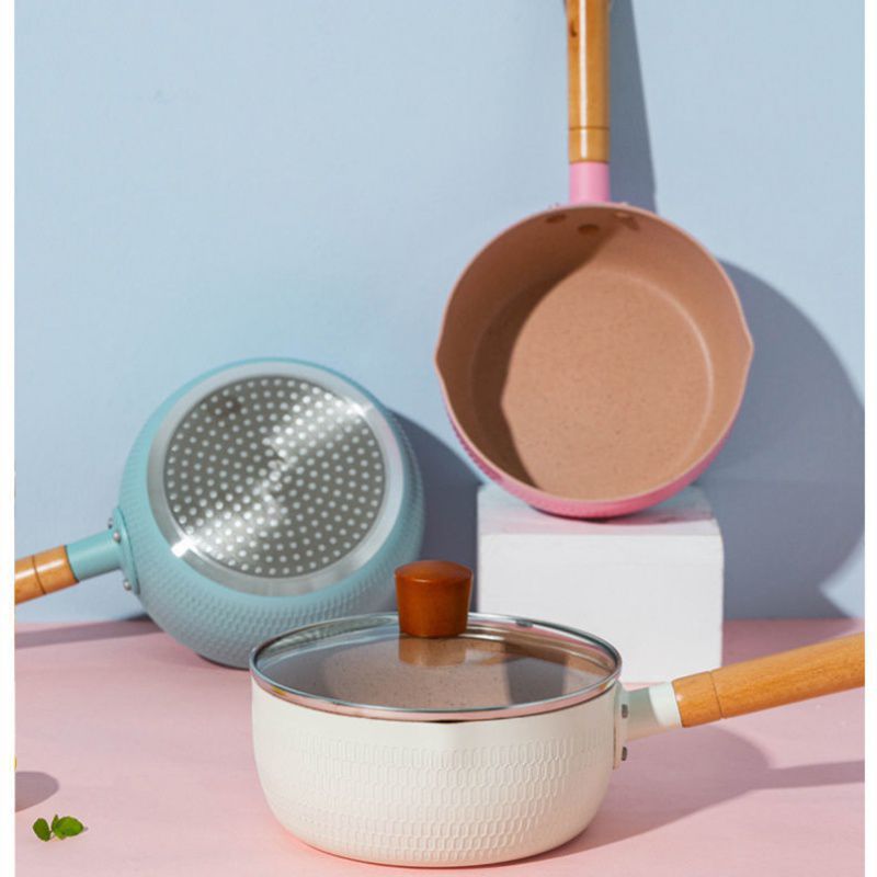 Pink Maifan Stone Non-Stick Milk Pan