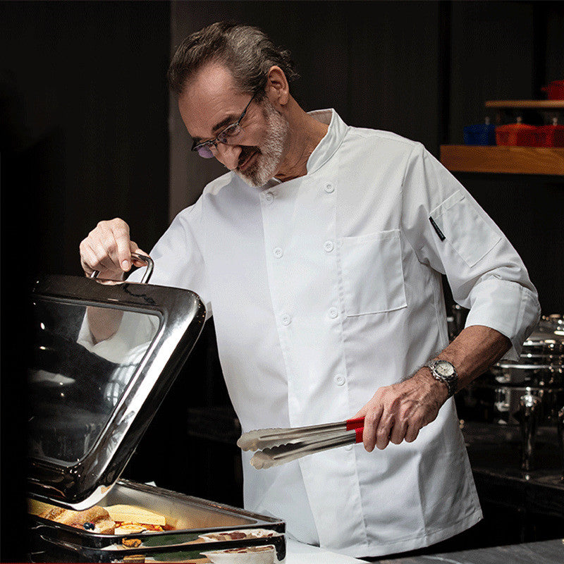 Veste de cuisine blanche à manches longues