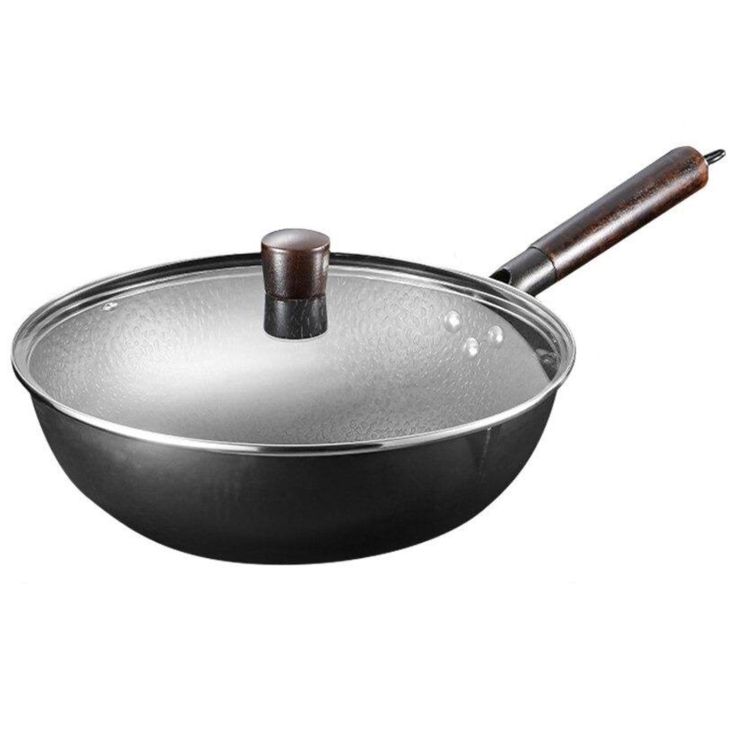 Zhangqiu Iron Non-Stick Wok with Glass Cover