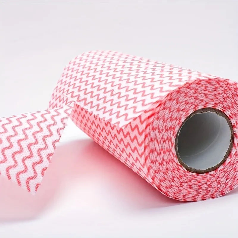 Paño de cocina desechable rojo en rollo