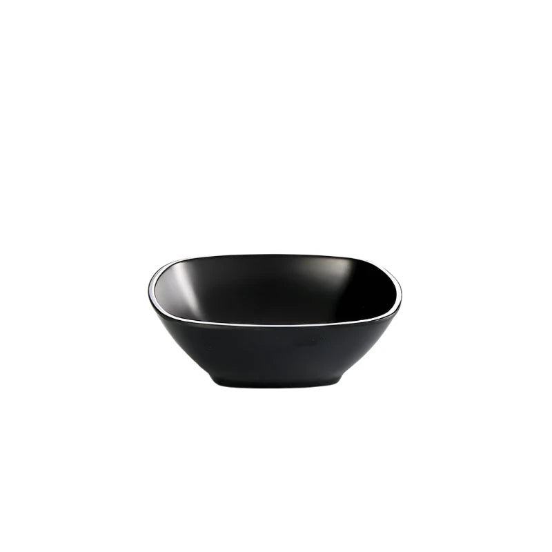 Black Melamine Rectangular Bowl