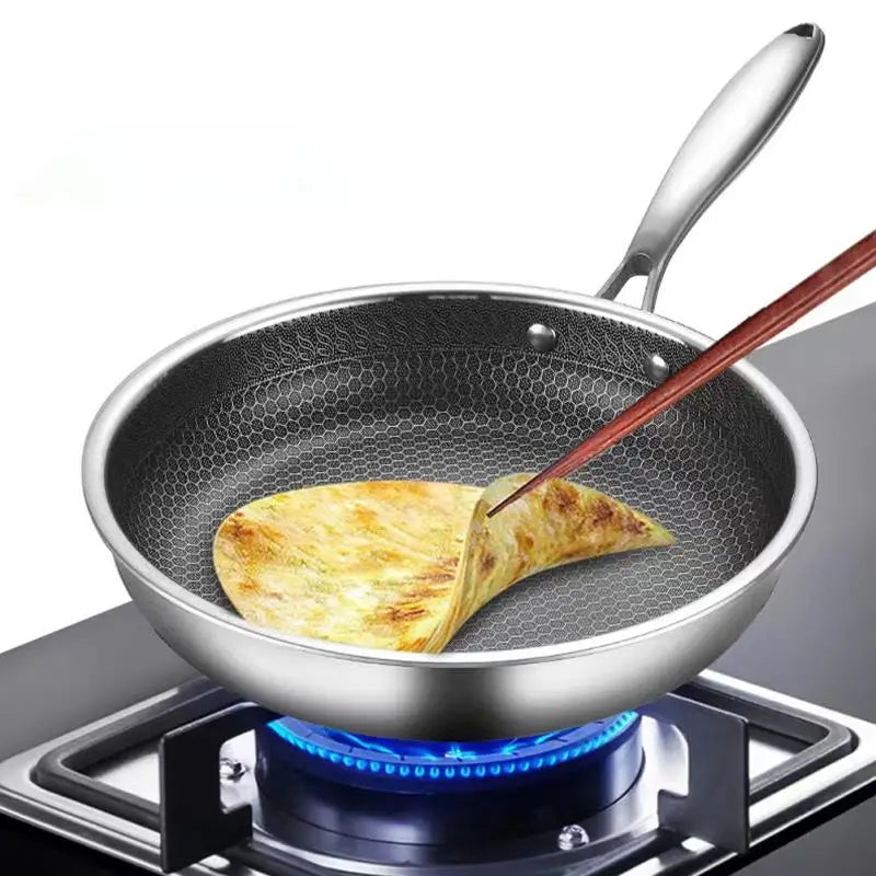 Wok en nid d'abeille en acier inoxydable