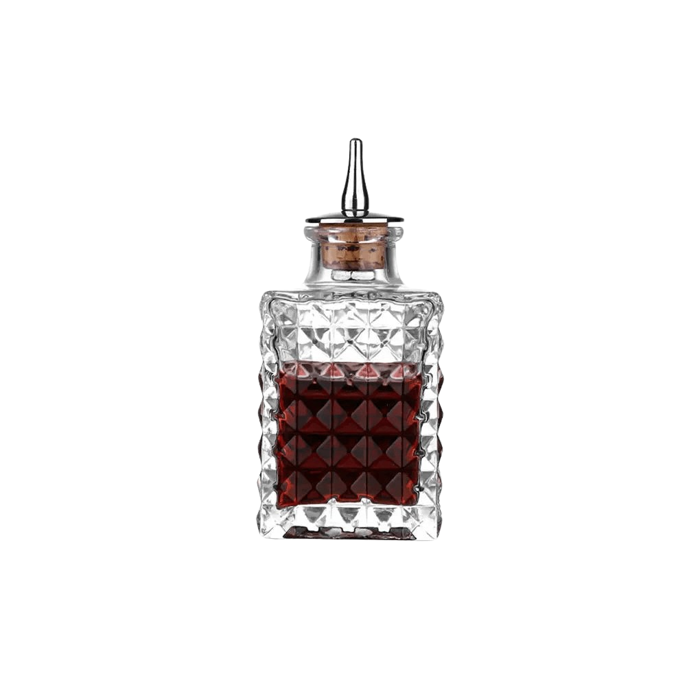 Vintage Cocktail Square Bitters Bottle
