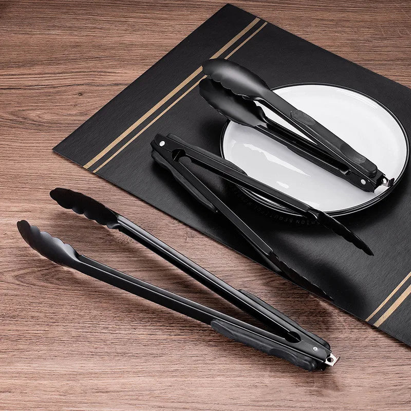 Multi Purpose Black Cooking Tongs