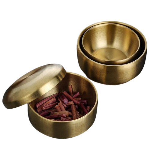 Golden Steel Serving Bowl