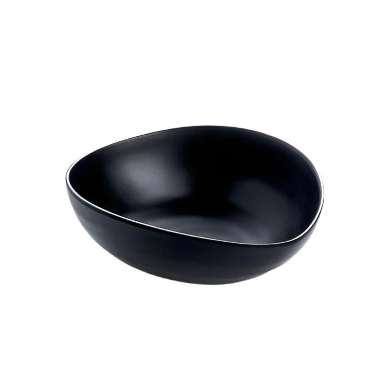 Black Melamine Triangular Bowl