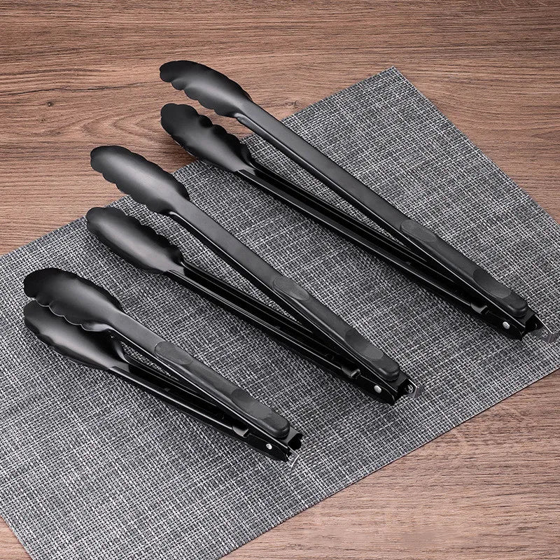 Multi Purpose Black Cooking Tongs