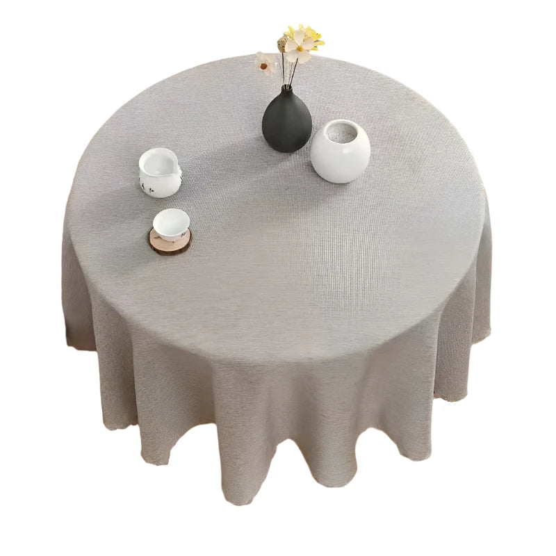 Cotton Linen Round Tablecloth