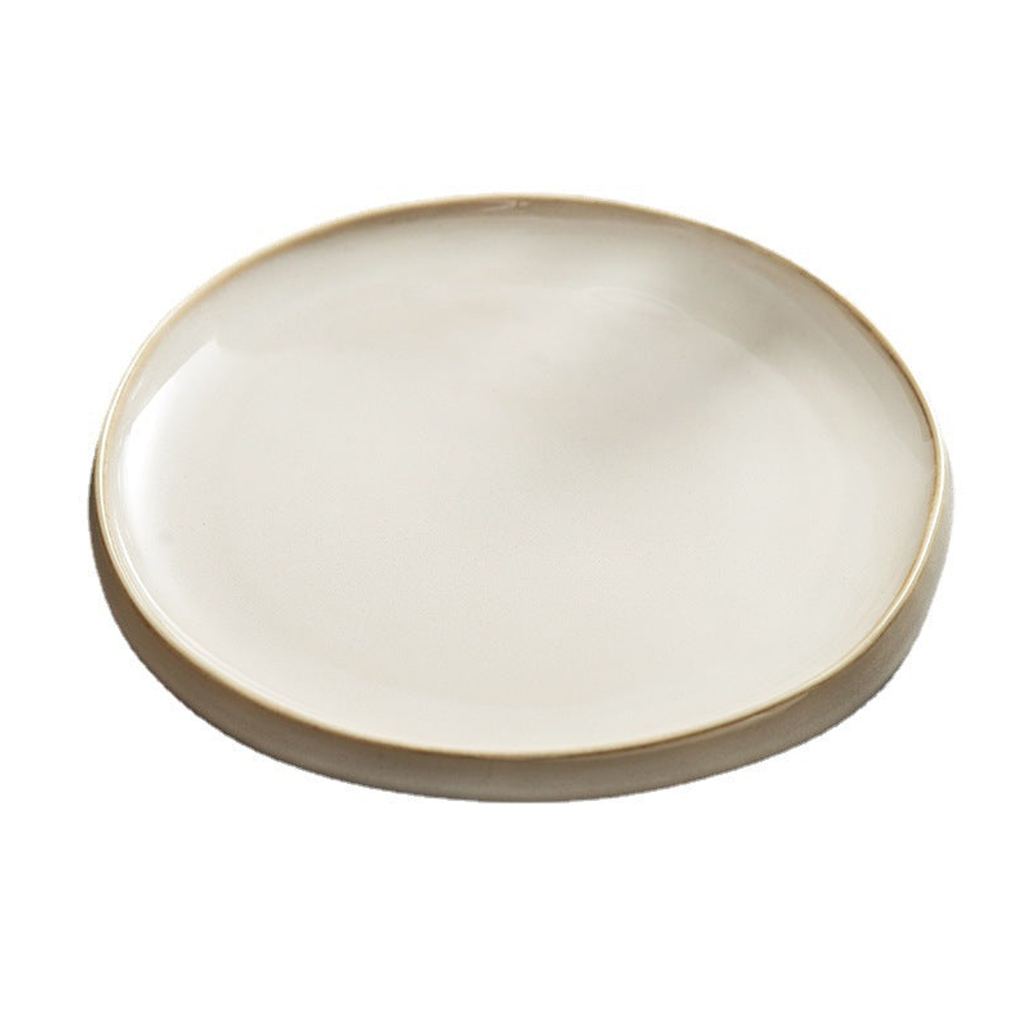 Assiette en porcelaine couleur crème