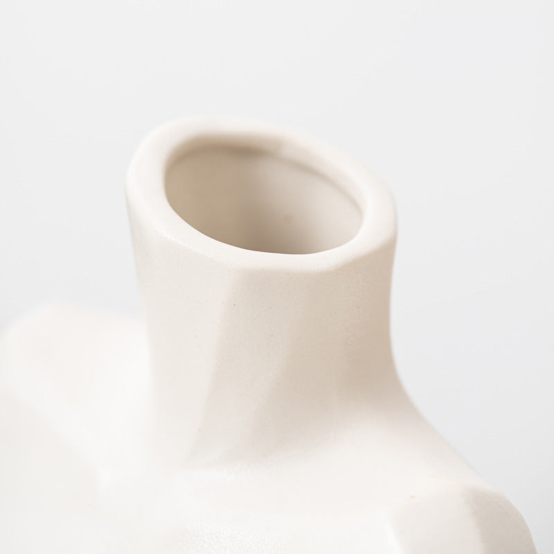 All White Half Body Vase