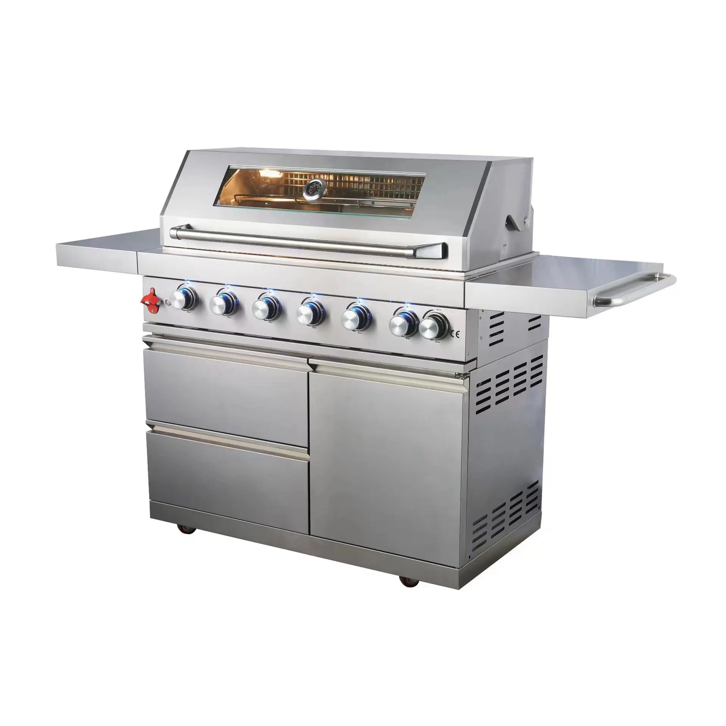 Parrilla portátil tipo salamandra con compartimentos