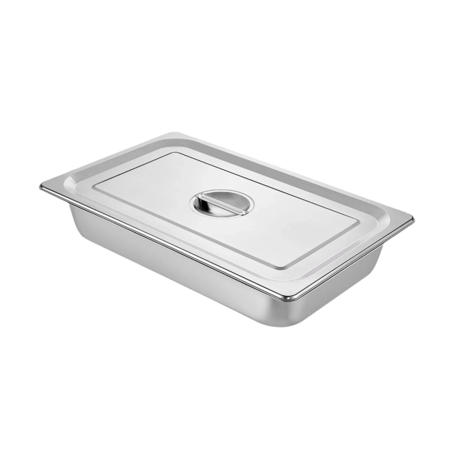 x4 Recipiente Gastronorm de acero inoxidable con tapa de 53,7 x 33 x 9,5 cm