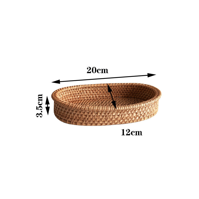 Household Small Steamed Buns Snack Rattan Handmade Bread Basket