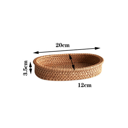 Household Small Steamed Buns Snack Rattan Handmade Bread Basket