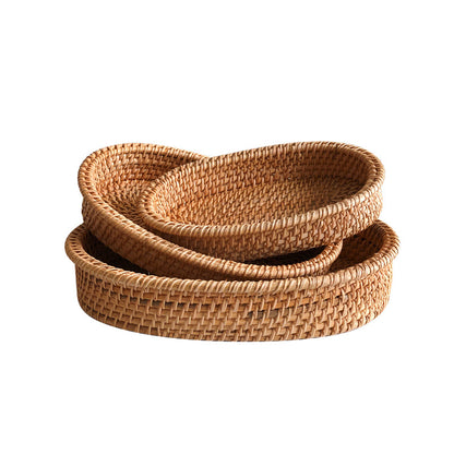 Household Small Steamed Buns Snack Rattan Handmade Bread Basket
