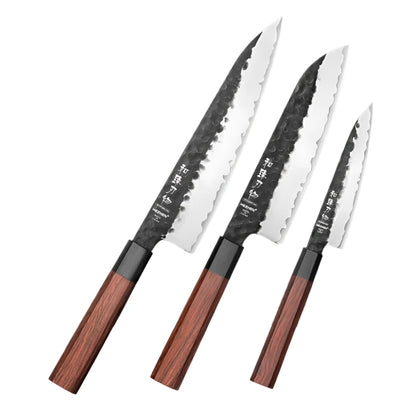 Rosewood Handle 3 Piece Knife Set