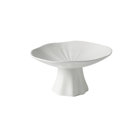White high-foot plate on a white background