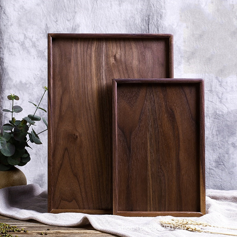 Black Walnut Solid Wood Household Rectangular Tray