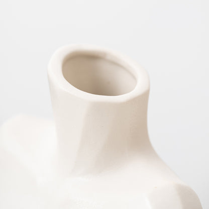 All White Half Body Vase