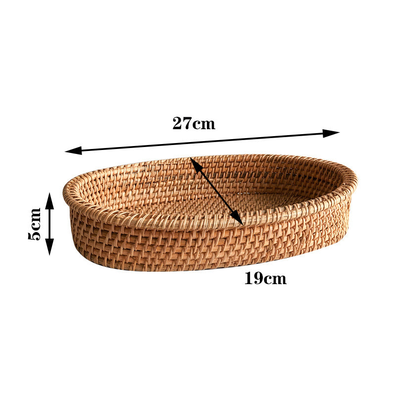 Household Small Steamed Buns Snack Rattan Handmade Bread Basket